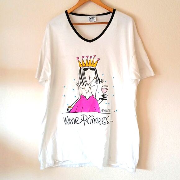 Emerson Street Vintage 90s Pajama Shirt OS Wine Princess - Picture 1 of 6